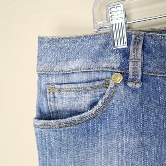 Vintage Y2K Baby Phat Bootcut Jeans Size 11 Baggy Distressed Sequin Logo 34x30 - Picture 6 of 16